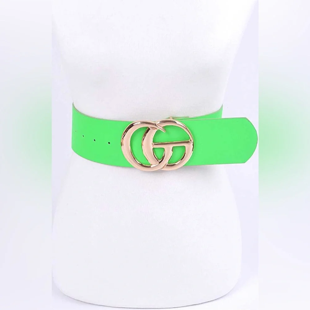 Neon Vegan Leather Waist Statement Belt